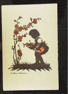 DR: Ansichtskarte - Scherenschnitt - "Die Kleine Gärtnerin" - Silhouettes