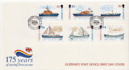Guernsey Set On FDC - Schiffe