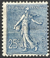 YT 132 A * MH (trace Papier) 1903 Semeuse Lignée 25c Bleu Foncé (côte 110 €) France – Aff - 1903-60 Semeuse Lignée