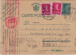 Ganzsache Bukarest 1.III.1943 > Karl Deser München - Zensur OKW Briefträgerstempel (31) - Cartas & Documentos