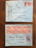 COTES DES SOMALIS - 2 Lettres De 1941 - YT171 Et YT151 X5 & 131- Dont Blocus De Djibouti - Cartas & Documentos