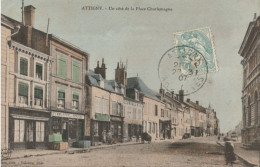 ATTIGNY  -  Un Côté De La Place Charlemagne - Attigny