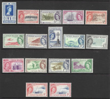 CAYMAN Is...QUEEN ELIZABETH   II...(1952-22..)...." 1953.."...SET OF 15 , EXTRA QUARTERd SHADE....(CAT.VAL.£140..)..MH.. - Caimán (Islas)