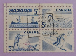 CANADA YT 292/295 OBLITERES "SPORTS EN PLEIN AIR"  ANNÉE 1957 - Used Stamps