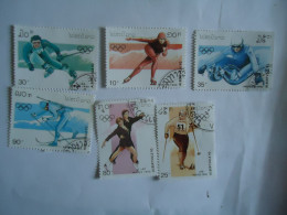 LAOS  6 USED STAMPS SPORTS   OLYMPIC GAMES ALBERTVILLE 1992 - Inverno1992: Albertville