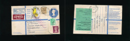 Belle Enveloppe Grande Bretagne Avec Entier Postal  Post Express Douane Timbres Stamps - Entiers Postaux