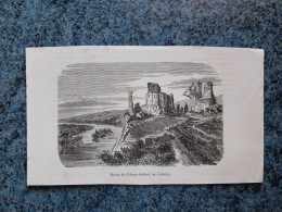 AFFICHE  -   DESSIN  -  RUINES DU CHATEAU GAILLARD , AUX ANDELYS    DEP  27      (  EURE ) - Afiches