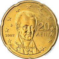 Grèce, 20 Euro Cent, 2002, Athènes, TTB+, Laiton, KM:185 - Grèce