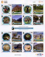 Lote 2023-10P, Colombia, 2023, Pliego, Sheet, XIII National Parks Serie. Bird, Mountain, Waterfall, Reptile, Frailejon - Colombia