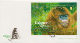 Guernsey SS On FDC - Scimmie