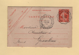 Convoyeur Armentieres A Berguette - 1908 - Correo Ferroviario