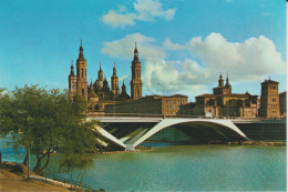 (C177) ZARAGOZA . PUENTE DE SANTIAGO Y BASILICA DE EL PILAR ... UNUSED - Zaragoza