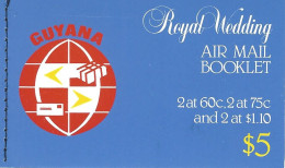 GUYANA, Booklet 11, 1981, Royal Wedding, Stitched At Left - Guyane (1966-...)