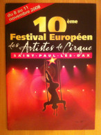 Programme 10ème Festival Européen Des Artiste Du Cirque De Saint Paul Les Dax 2008 - Collections