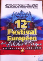Programme 12ème Festival Européen Des Artiste Du Cirque De Saint Paul Les Dax 2010 - Collections