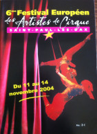 Programme 6ème Festival Européen Des Artiste Du Cirque De Saint Paul Les Dax 2004 - Collections