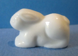 Fève Brillante Plate - Lapin En Porcelaine Blanche - Frais Du Site Déduits - Animaux