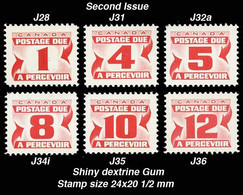 Canada (Scott No.J28-36 - Postage Due - [Second Issue]) [**] Shiny Gum (1967) - Port Dû (Taxe)