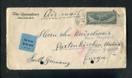 "USA" 1941, Mi. 450 EF Auf Lupo-Brief Mit Rueckseits Deutscher "ZENSUR" Nach Partenkirchen (A0212) - Briefe U. Dokumente