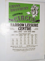Affiche Cross Brothers Christmas Circus 1983 - Harrow - Collezioni