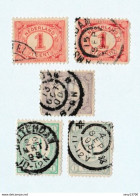 Pays Bas Lot De 5 Timbres Chiffre - Belle Obiltération 15 SEP 99 - 13 OCT 00 - 4 SEP 98 - 22 ... 95 - Used Stamps