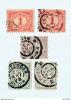 Pays Bas Lot De 5 Timbres Chiffre - Belle Obiltération 15 SEP 99 - 13 OCT 00 - 4 SEP 98 - 22 ... 95 - Usados