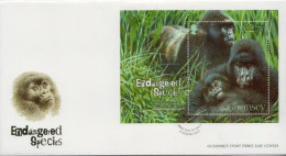 Guernsey SS On FDC - Gorillas