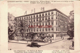 CPA NICE - QUEEN'S HOTEL - BOULEVARD VICTOR HUGO - Cafés, Hôtels, Restaurants