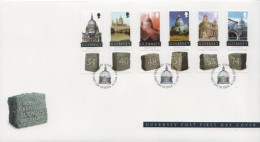 Guernsey Set On FDC - Iglesias Y Catedrales