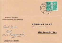 Motiv Karte  Niederuzwil - "Häusler, Schiess-/Vereinsartikel, Langenthal"       1967 - Storia Postale