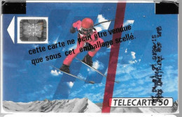 CARTE-PUBLIC-F132B.520-50U-SC5 An-Trou 6-12/90-SKIEUR 1-5 Ge-22511-NSB- TBE - 1990