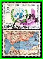 ESPAÑA.-  SELLOS AÑOS 1970 -.INSTITUTO GEOGRAFICO Y CATASTRAL  Y NACIONES UNIDAS - Used Stamps