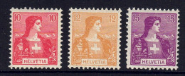 Suisse // 1907 // Buste Helvetia Neuf ** MNH No. 104 à 106 - Nuovi