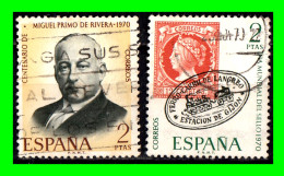 ESPAÑA.-  SELLOS AÑOS 1970 -. DIA MUNDIAL DEL SELLO Y JOSE ANTONIO PRIMO DE RIVERA .- - Usados