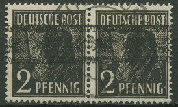Bizone 1948 II. Kontrollratausgabe Mit Bandaufdruck Waag. Paar 36 I Gestempelt - Oblitérés