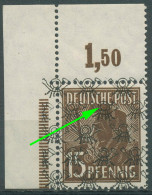 Bizone 1948 Netzaufdruck Aufdruckfehler Ecke 41 IIa P OR Dgz AF PI Postfrisch - Nuovi