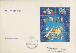 DDR 1971 Weltraumflüge Kleinbogen Ersttagsbrief 1636/43 K FDC (X18414) - Otros & Sin Clasificación