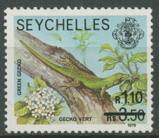 Seychellen 1979 Tiere Taggecko Aufdruck Neuer Wertstufe 451 Postfrisch - Seychelles (1976-...)