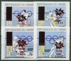 Niger 1996 Olympische Winterspiele Nagano Aufdruck Rot 1215/18 B Postfrisch - Niger (1960-...)