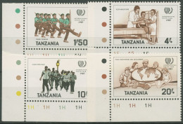 Tansania 1986 Internationales Jahr Der Jugend 288/91 Ecken Postfrisch - Tanzania (1964-...)