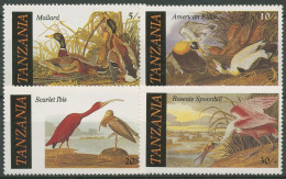 Tansania 1986 Geburtstag Audubons Vögel Ente Ibis 315/18 Postfrisch - Tanzania (1964-...)