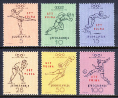 YUGOSLAVIA (TRIESTE ZONE B) — SCOTT 51-56 — 1952 OLYMPICS SET — MH — SCV $52 - Ongebruikt