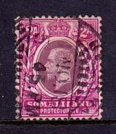 SOMALILAND — SCOTT 53 — 1912 2a KGV ISSUE, MULT. CROWN CA WMK. — USED — SCV $16 - Somalilandia (Protectorado ...-1959)