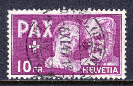 SWITZERLAND — SCOTT 305 — 1945 10fr PAX ISSUE — USED — SCV $125 - Gebraucht
