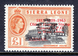 SIERRA LEONE — SCOTT C13 — 1963 £1 OLDEST STAMP AIRMAIL OVPT. — MNH — SCV $30 - Sierra Leona (1961-...)