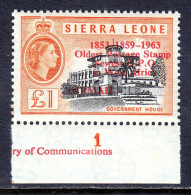 SIERRA LEONE — SCOTT C13 — 1963 £1 OLDEST STAMP AIRMAIL OVPT. — MNH — SCV $30 - Sierra Leone (1961-...)