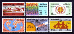 QATAR — SCOTT 390-395 — 1974 WORLD POPULATION YEAR SET — MNH — SCV $20 - Qatar