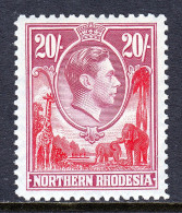 NORTHERN RHODESIA — SCOTT 45 — 1938 20/- KGVI HIGH VALUE — MH — SCV $37 - Nordrhodesien (...-1963)