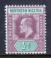 NORTHERN NIGERIA — SCOTT 19 — 1905 ½d KEVII ISSUE, ORD. PAPER — MNH — SCV $27+ - Nigeria (...-1960)
