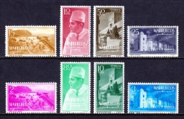 MOROCCO (NORTHERN ZONE) — SCOTT 1-8 — 1956 PICTORIAL SET — MNH — SCV $57 - Marruecos (1956-...)